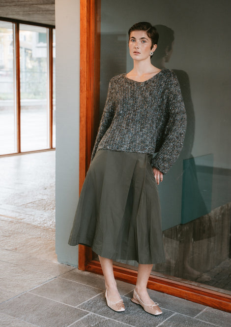 Shiny oversized pullover H20034 | Melange