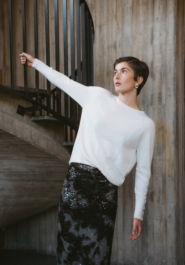 Dionisia sequins skirt | Black Silver