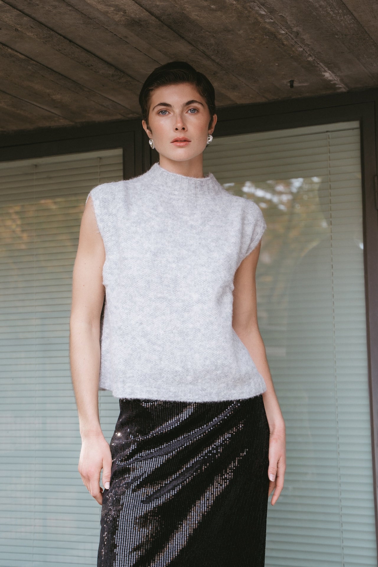 Alpaca Vest H24179 | Grey