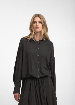 Camilla light flannel blouse | Dark Grey