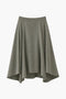 Marta asymmetrical viscose skirt | Green