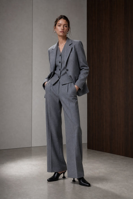 Eleni viscose basic blazer | Grey