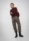 Nicola check viscose pants | Brown