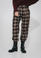 Nicola check viscose pants | Brown