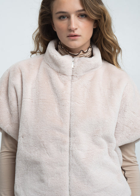 Faux fur Vest MKR 42064 | Panna