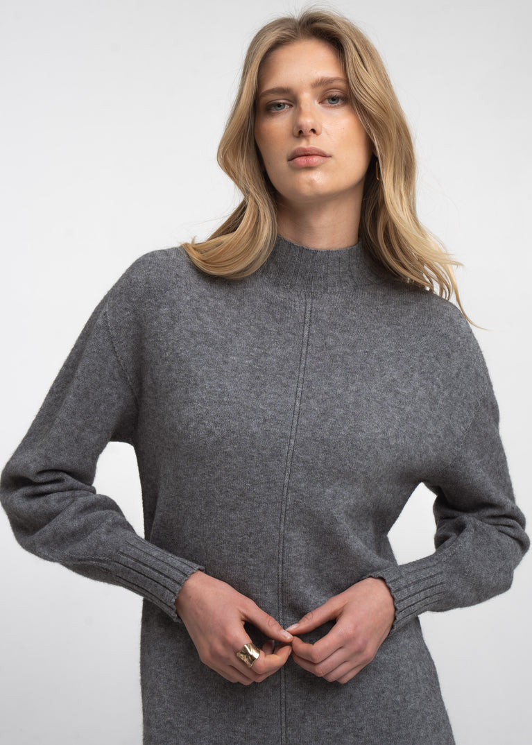 Long pullover viscose blend 2068 | Dark Grey