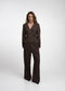 Jade fitted viscose blazer | Dark Brown