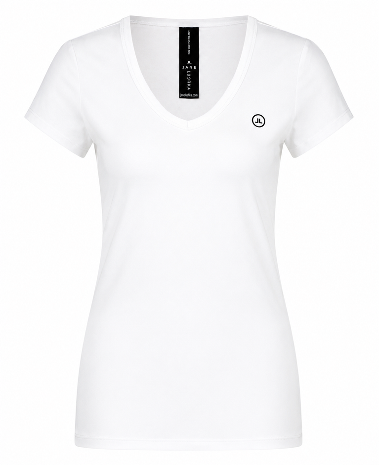 T shirt V Neck Easy Wear Organic Cotton | White