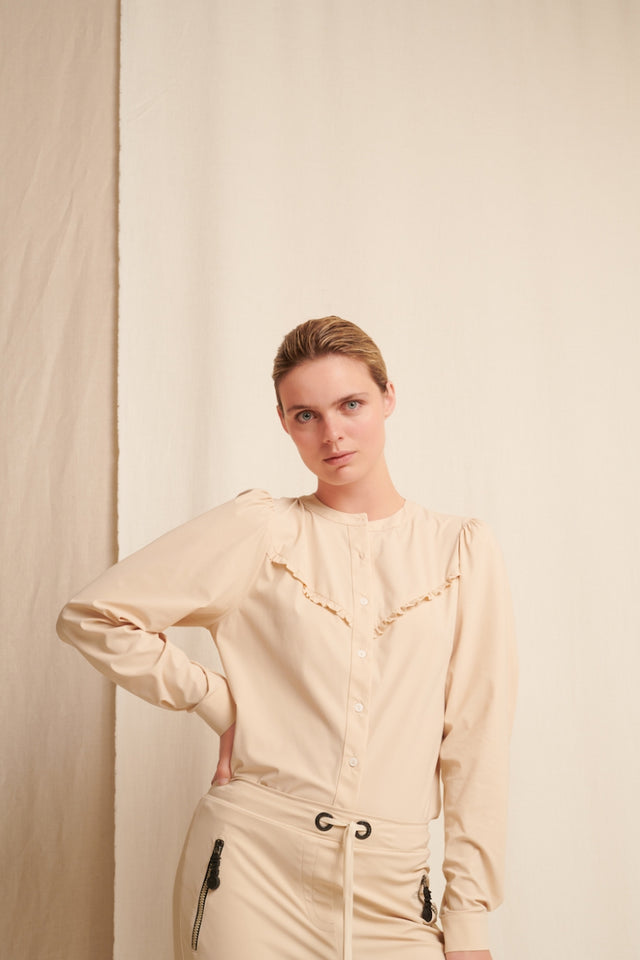 Dela Blouse Technical Jersey | Beige