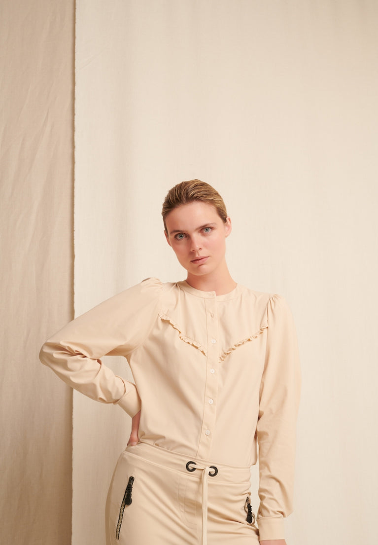 Dela Blouse Technical Jersey | Beige