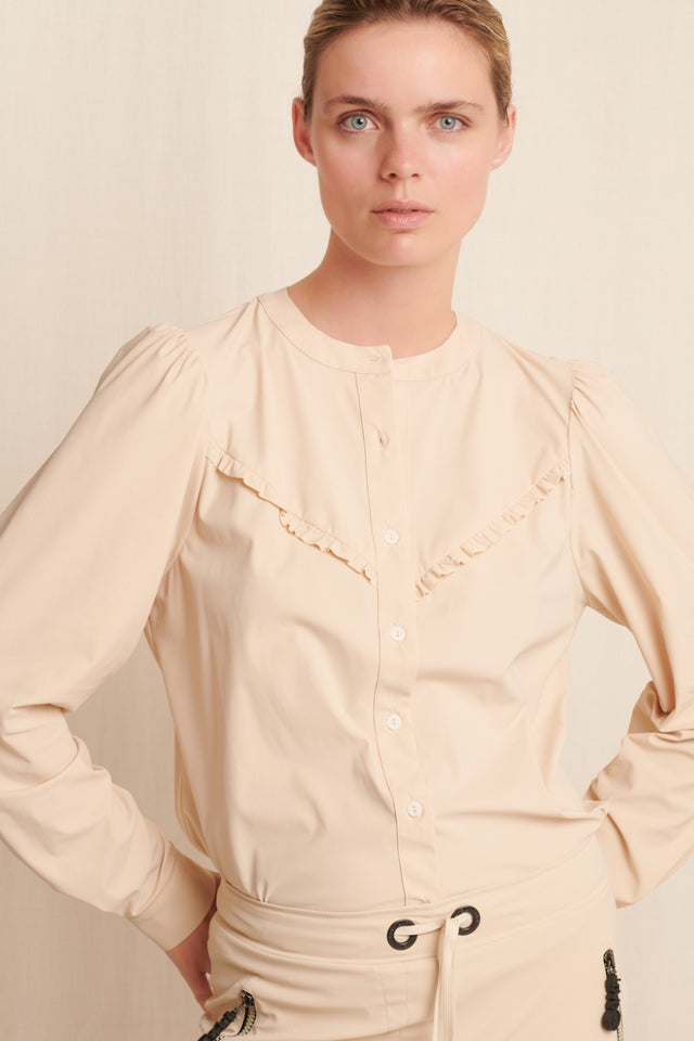 Dela Blouse Technical Jersey | Beige