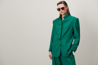 Lennard Oversize Blazer Technical Jersey | Green